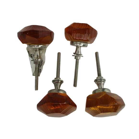 10 Pc Lot Amber and Green Glass Cabinet Desk Drawer Dress Pulls - Picture 8 of 8